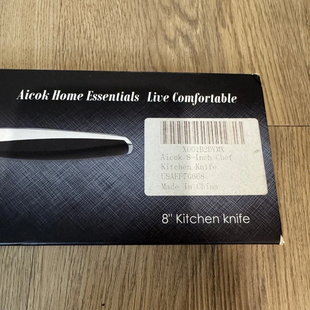 Aicok 8 Inch Chef Knife KF-F8002 Super Steel Professional Kitchen Knife Black